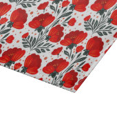 Planche À Découper Fleurs rouges (Coin)