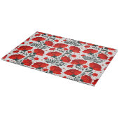 Planche À Découper Fleurs rouges (Coin)