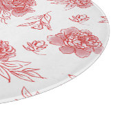 Planche À Découper Fleurs Rouges Chic (Coin)