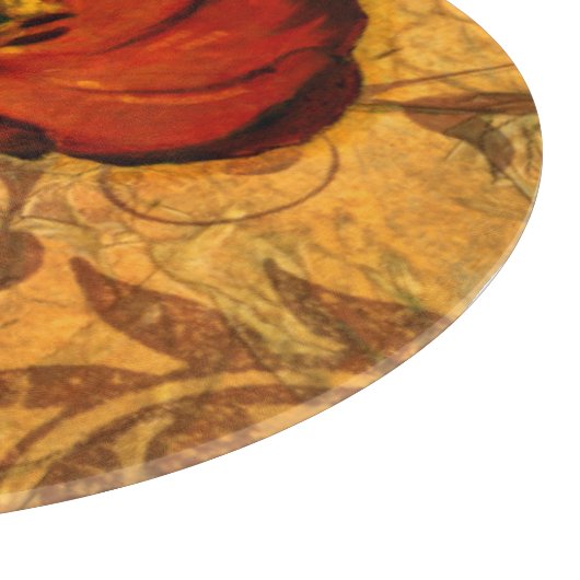 Planche À Découper Fleurs rouges I (Coin)