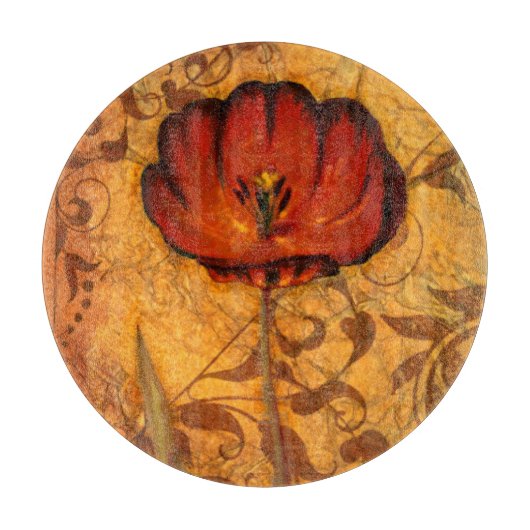 Planche À Découper Fleurs rouges I (Devant)