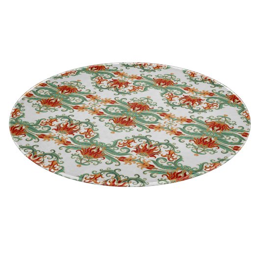 Planche À Découper Fleurs rouges style chinois (Coin)