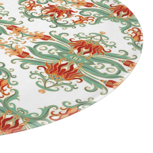 Planche À Découper Fleurs rouges style chinois (Coin)