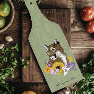 Planche À Découper Fleurs sauvages Couguar Lion de montagne Puma