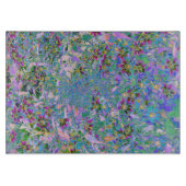 Planche À Découper Fleurs sauvages rétro violet, vert et bleu sur ros (Devant)