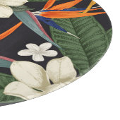 Planche À Découper Fleurs tropicales, arrière - plan foncé, sans cout (Coin)