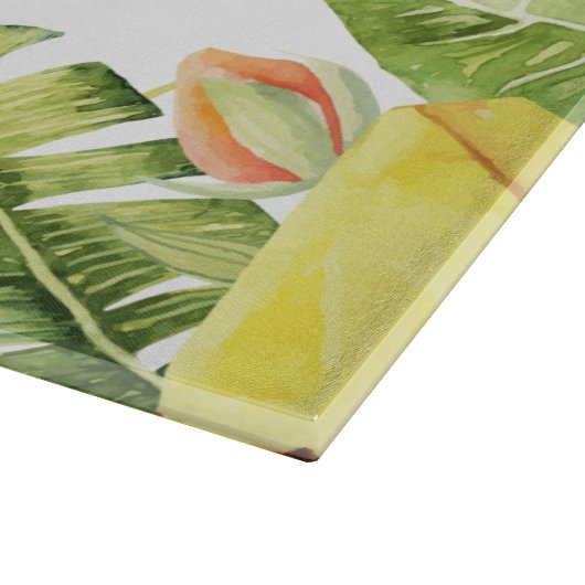 Planche À Découper Fleurs tropicales de verdure (Coin)