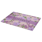 Planche À Découper Fleurs Violettes, Motif De Fleurs, Votre Nom (Coin)