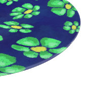 Planche À Découper Fleurs Whimsical Vertes Daisies sur Arrière - plan (Coin)