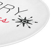 Planche À Découper Flocon de neige de Noël noir et rouge (Coin)