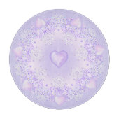 Planche À Découper flocon de neige violet clair et coeur étincelant (Devant)