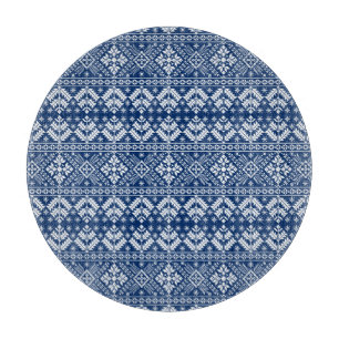 Planche À Découper Flocons de neige bleu marine et motif floral Fair 