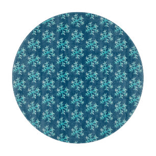 Planche À Découper Flocons de neige bleus motif bleu