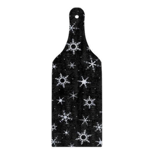 Planche À Découper Flocons de neige noirs (Devant)