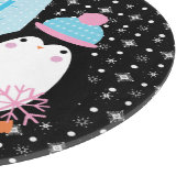 Planche À Découper Flocons Mignons  Manchot Noir Blanc  (Coin)