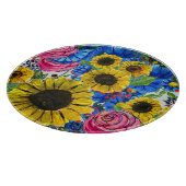 Planche À Découper Floral bleu jaune rose sans joint (Coin)