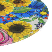 Planche À Découper Floral bleu jaune rose sans joint (Coin)