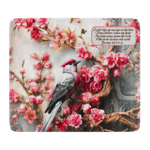 Planche À Découper Floral Fleur De Cerisier Rose Avec Verse Oiseau &