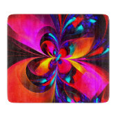 Planche À Découper Floral moderne Art Abstrait Rouge Bleu Motif #07 (Devant)