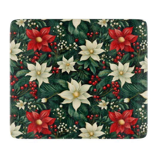 Planche À Découper Floral Motif de Noël (Devant)