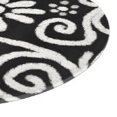 Planche À Découper Floral noir blanc & Fleurs Motif de fleurs (Coin)