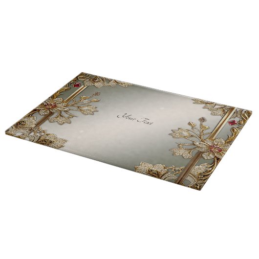 Planche à découper Floral Orné Or (Coin)