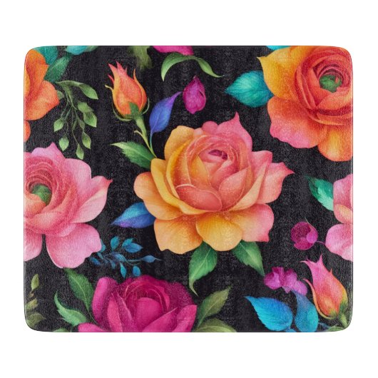 Planche À Découper Floral Patern Rose (Devant)