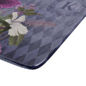 Planche À Découper Floral violet monogramme (Coin)