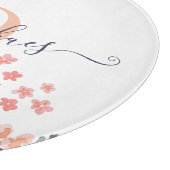 Planche à découper florale aquarelle monogrammée (Coin)