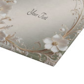 Planche à découper florale blanche ornée (Coin)