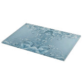 Planche à découper florale décorative bleue (Coin)