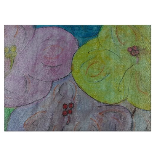Planche à découper florale d'été abstraite (Devant)