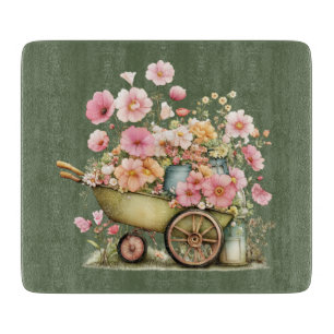 Planche à découper florale d'été de cottage