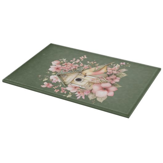 Planche à découper florale d'été de cottage (Coin)