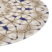 Planche à découper florale géométrique bleu or (Coin)