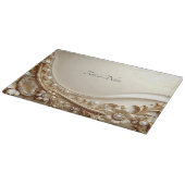 Planche à découper florale ornée élégante en or (Coin)