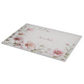 Planche à découper florale rose blanc élégante (Coin)