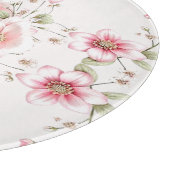 Planche à découper florale rose blanc élégante (Coin)