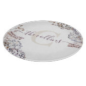 Planche à découper florale séchée avec monogramme (Coin)