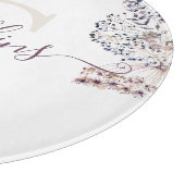 Planche à découper florale séchée avec monogramme (Coin)