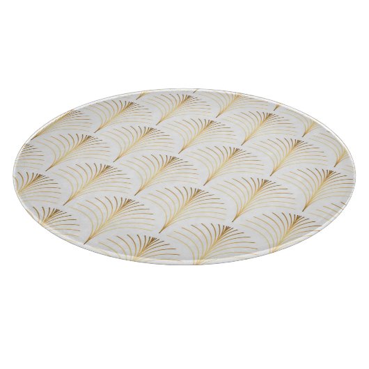 Planche À Découper Flore Art Déco : Elégance Dorée. (Coin)