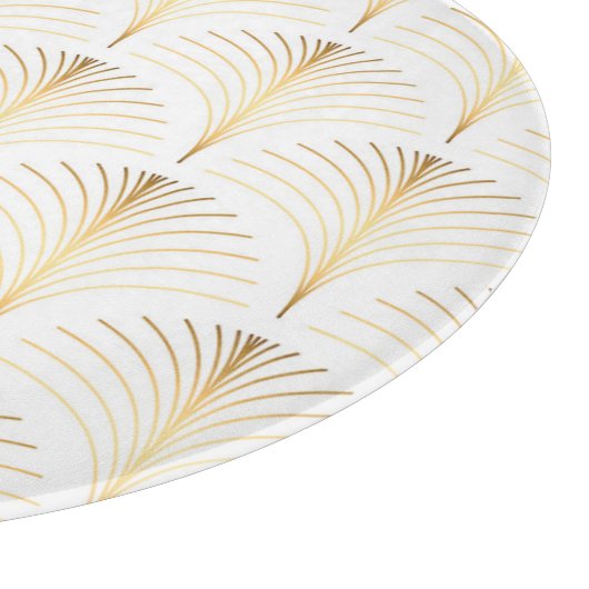 Planche À Découper Flore Art Déco : Elégance Dorée. (Coin)