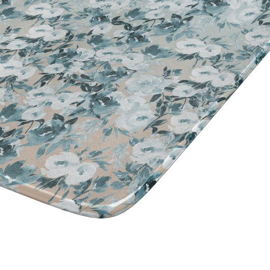 Planche À Découper Flore blanche de Pêche Bleue (Coin)