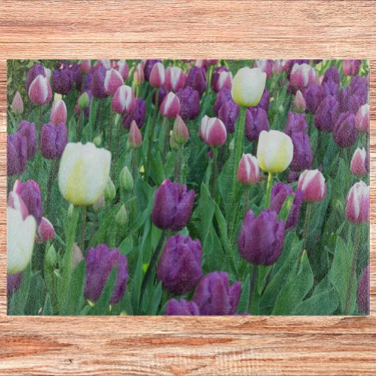 Planche À Découper Flore du jardin de la tulipe de printemps