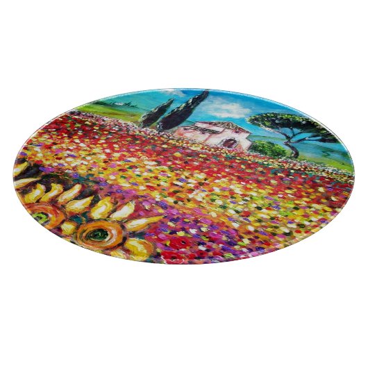 Planche À Découper FLORE EN TOSCANE/ Champs, Pépites et tournesols (Coin)