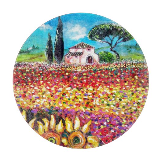 Planche À Découper FLORE EN TOSCANE/ Champs, Pépites et tournesols (Devant)