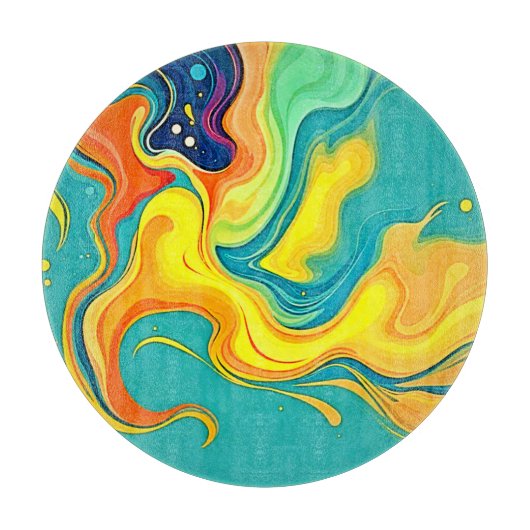 Planche À Découper Fluidité de la Joie : Vagues Abstraites (Devant)