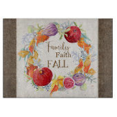 Planche À Découper Foi familiale Automne Moisson Automne Ferme Bois (Devant)
