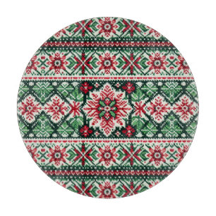 Planche À Découper Foire de Noël/hiver île rouge et verte