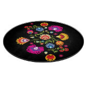 Planche À Découper folklore polonais avec fleurs roses (Coin)